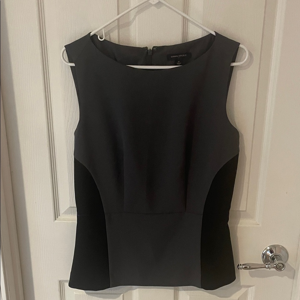 Banana Republic black and gray with royal blue piping
